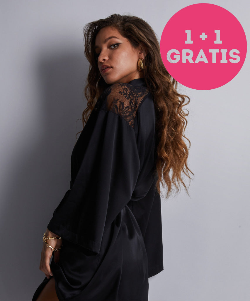 Aubade Midnight Whisper Kimono 2S65 Noir Noir