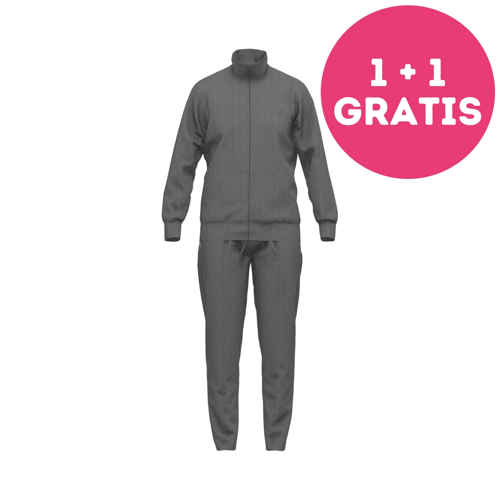 Bugatti Heren 2-Delig Huispak Broek + Vest 054067 831 Grau Dunkel