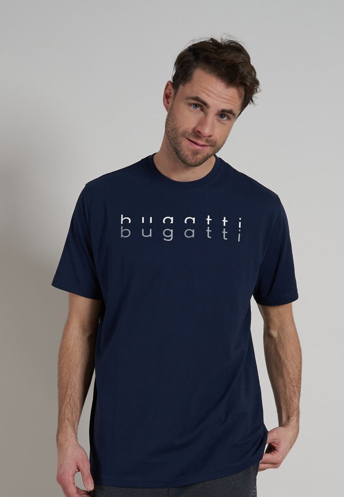 Bugatti Heren T-Shirt Ronde Hals 054069 630 Blau Dunkel 50