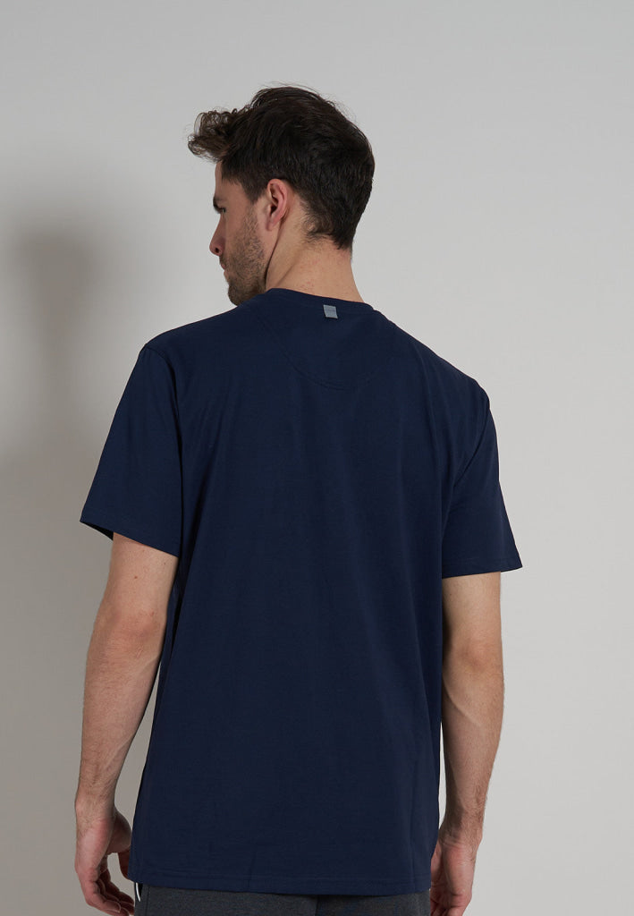 Bugatti Heren T-Shirt Ronde Hals 054069 630 Blau Dunkel