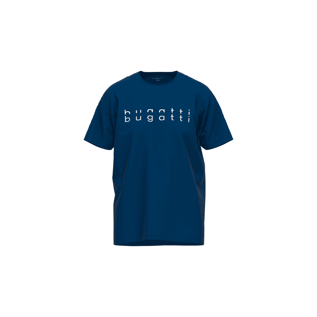 Bugatti Heren T-Shirt Ronde Hals 054069 630 Blau Dunkel