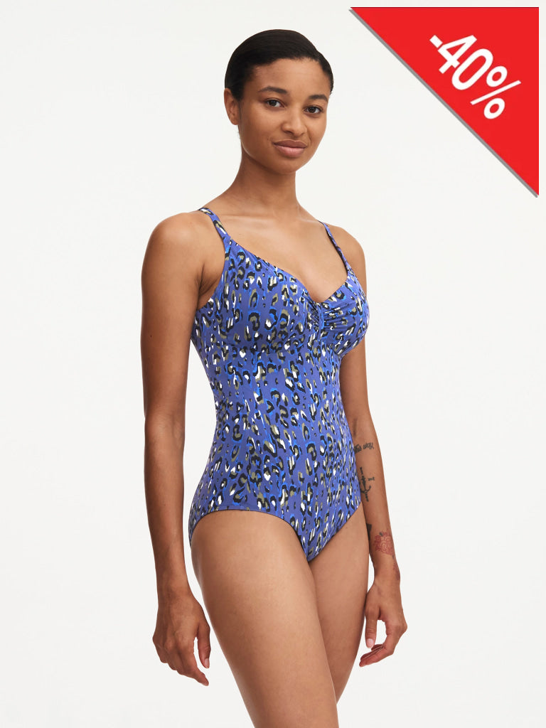 Chantelle Beachwear Eos Badpak Met Beugell C11T70 0J3 Blue Leopard