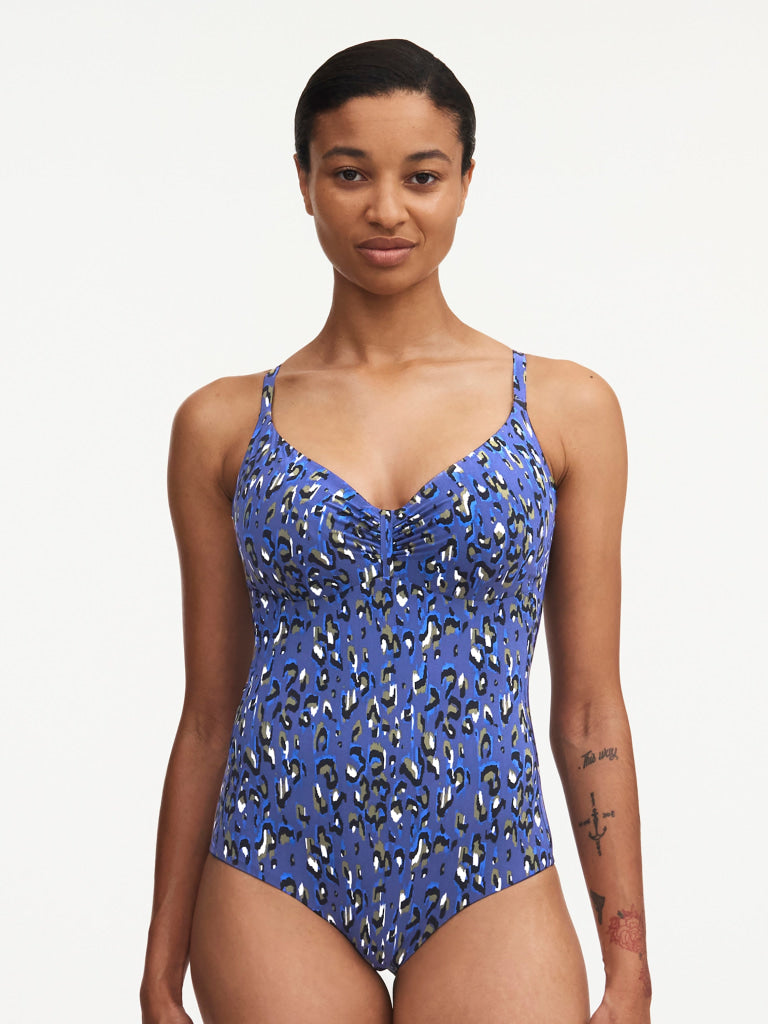 Chantelle Beachwear Eos Badpak Met Beugell C11T70 0J3 Blue Leopard 75 / C