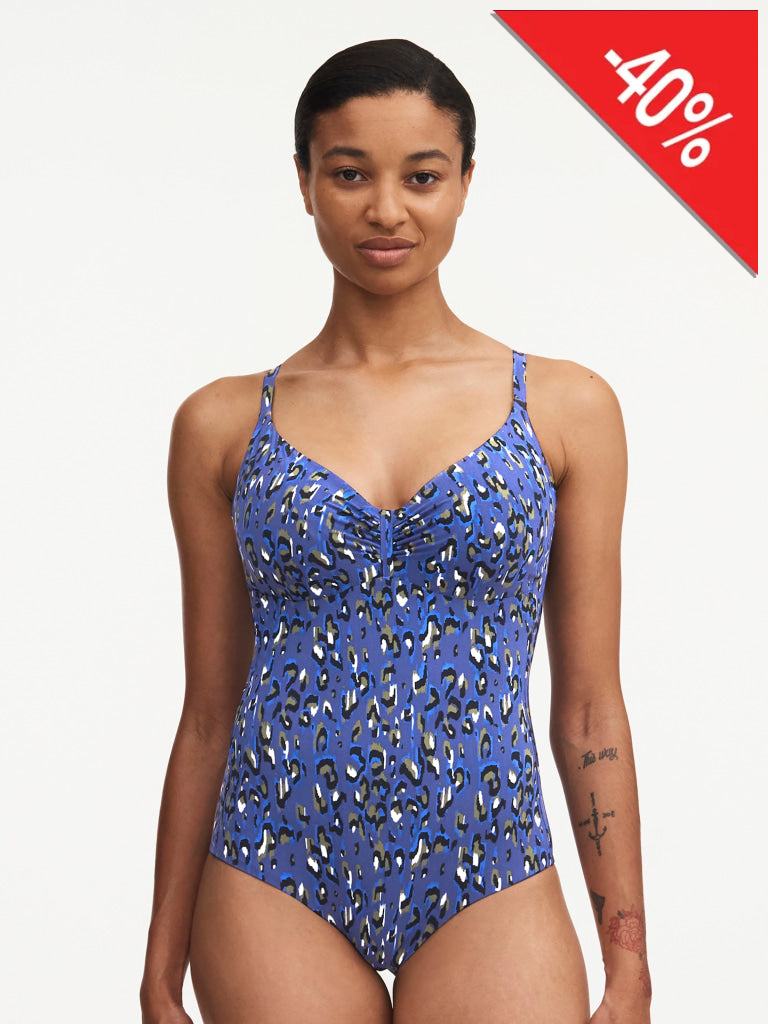 Chantelle Beachwear Eos Badpak Met Beugell C11T70 0J3 Blue Leopard 75 / C