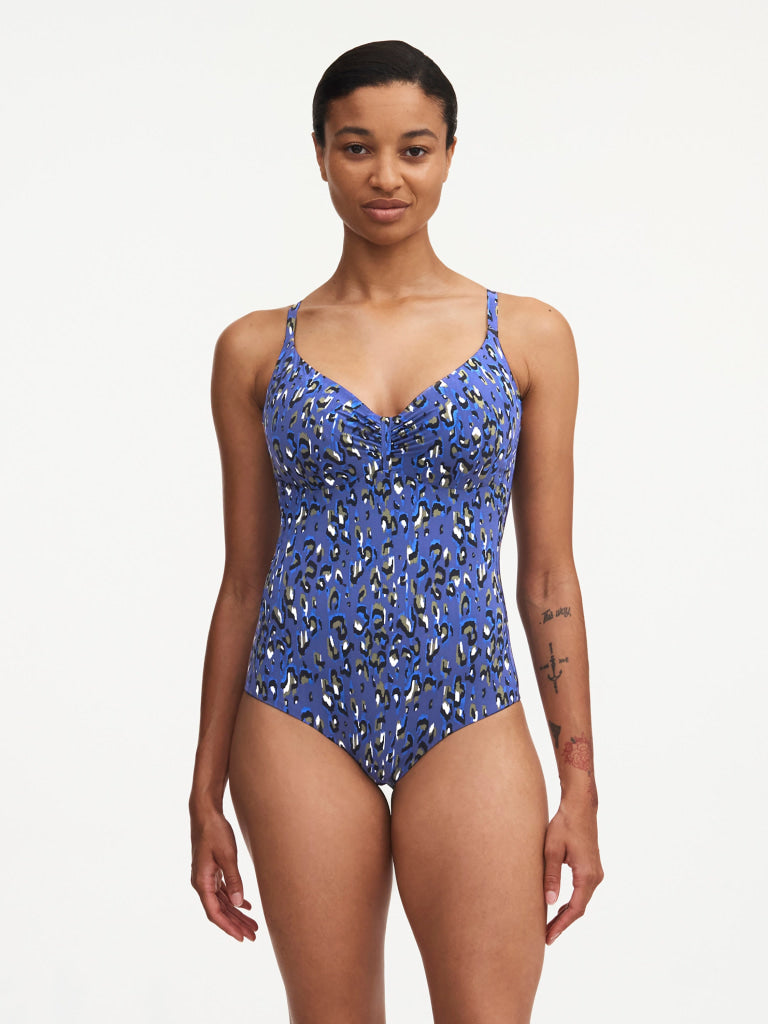 Chantelle Beachwear Eos Badpak Met Beugell C11T70 0J3 Blue Leopard