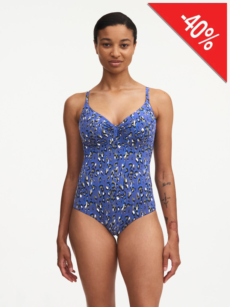 Chantelle Beachwear Eos Badpak Met Beugell C11T70 0J3 Blue Leopard