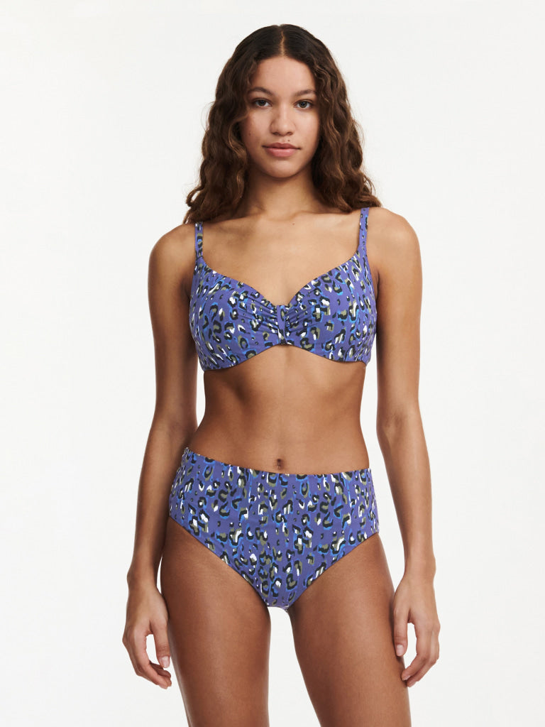 Chantelle Beachwear Eos Bikinislip Hoge Taille C11T80 0J3 Blue Leopard