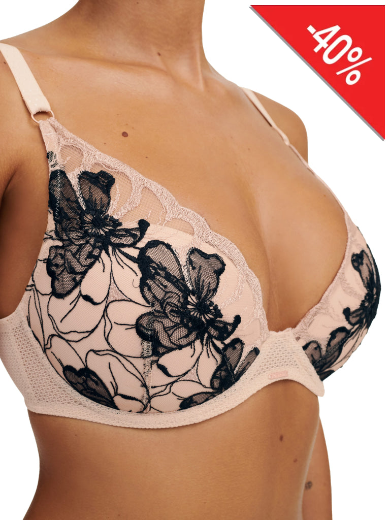 Chantelle Fleurs Signature T-Shirt Bh C12Q20 0Ip Goudkleurig Beige / Zwart