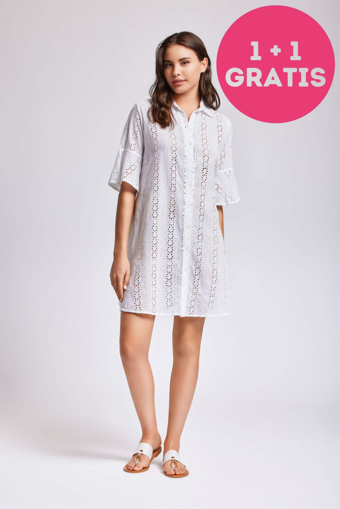 Iconique Positano Romina 3/4 Mouw Shirt Ic24-001 White M
