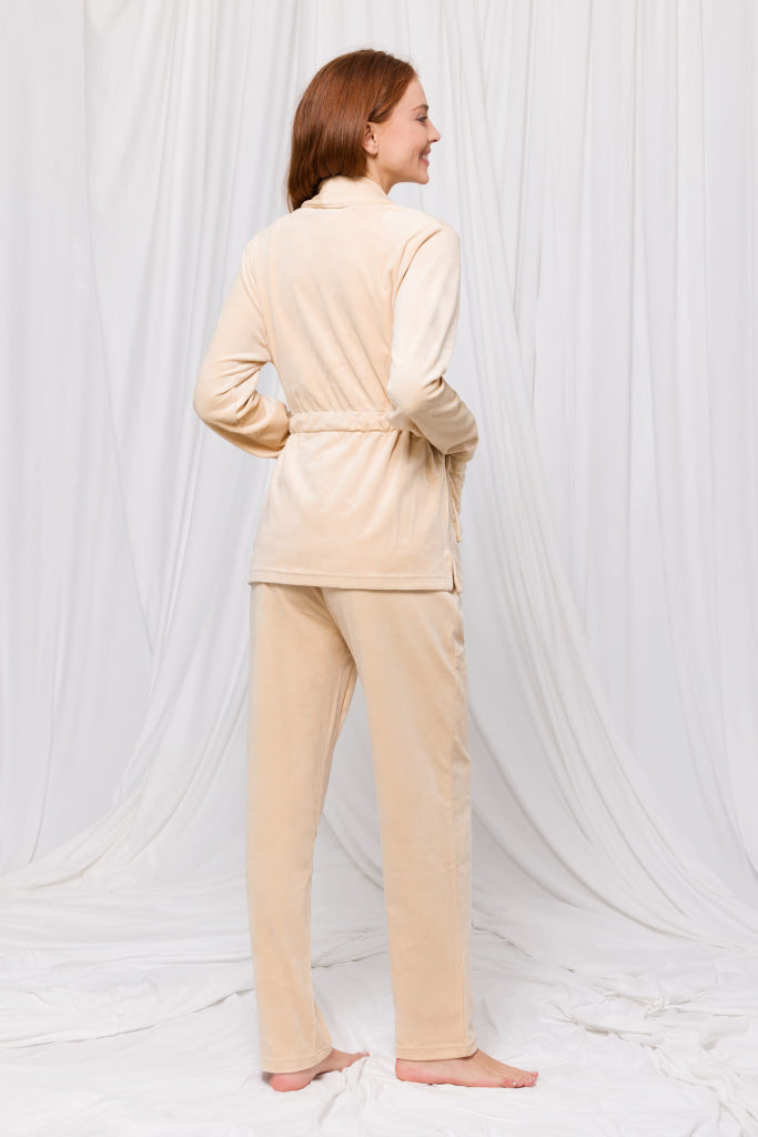 Lords & Lilies 3Delig Huispak Fluweel 232-52-Tpa-V 235 Beige