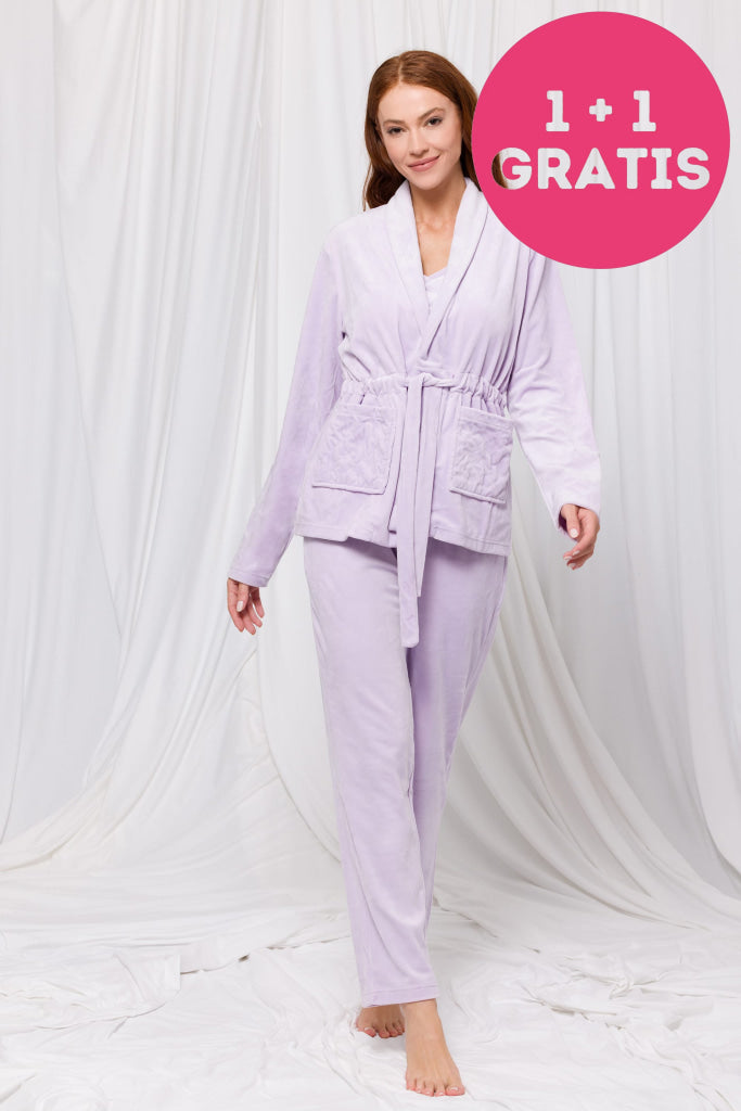 Lords & Lilies 3Delig Huispak Fluweel 232-52-Tpa-V 307 Lila