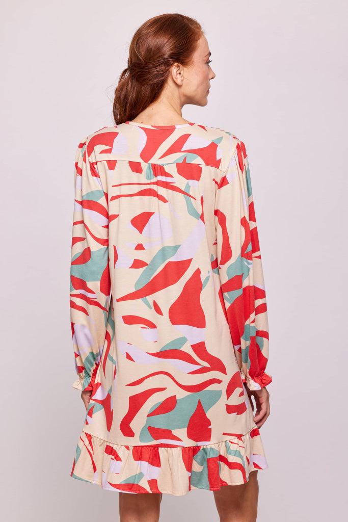 Lords & Lilies Nachtkleed Met Knoopjes 232-50-Xdh-S 984 Kleurvlakken Print