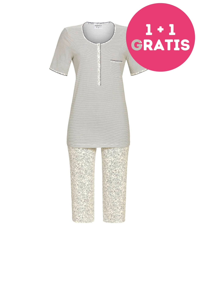 Ringella Pyjama 3/4 Knoop Korte Mouw 4261208 286 Night 36