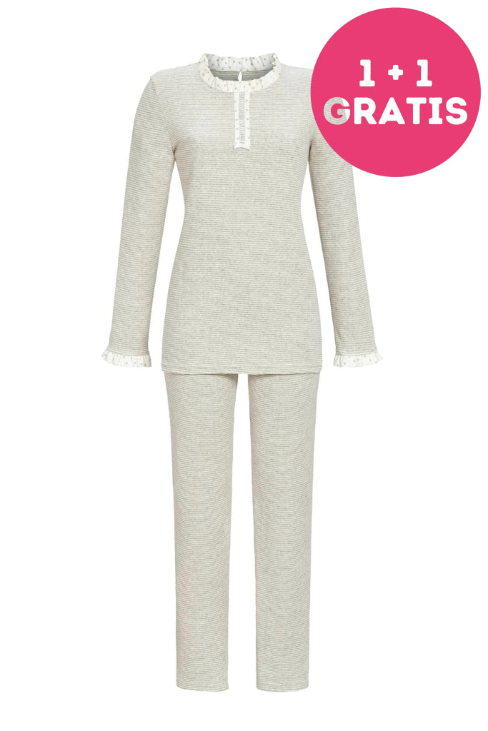 Ringella Pyjama Spons Lange Mouw 3568224 924 Grau-Melange