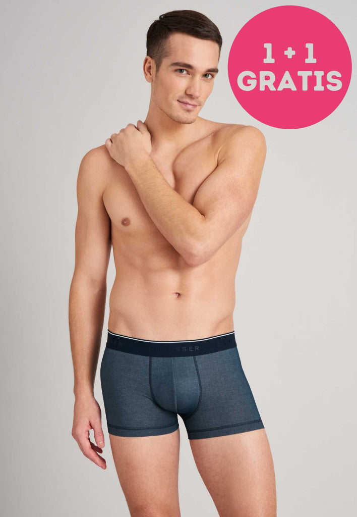 Schiesser Boxer Modalkatoen 175584 824 Indigo: Indigoblauw