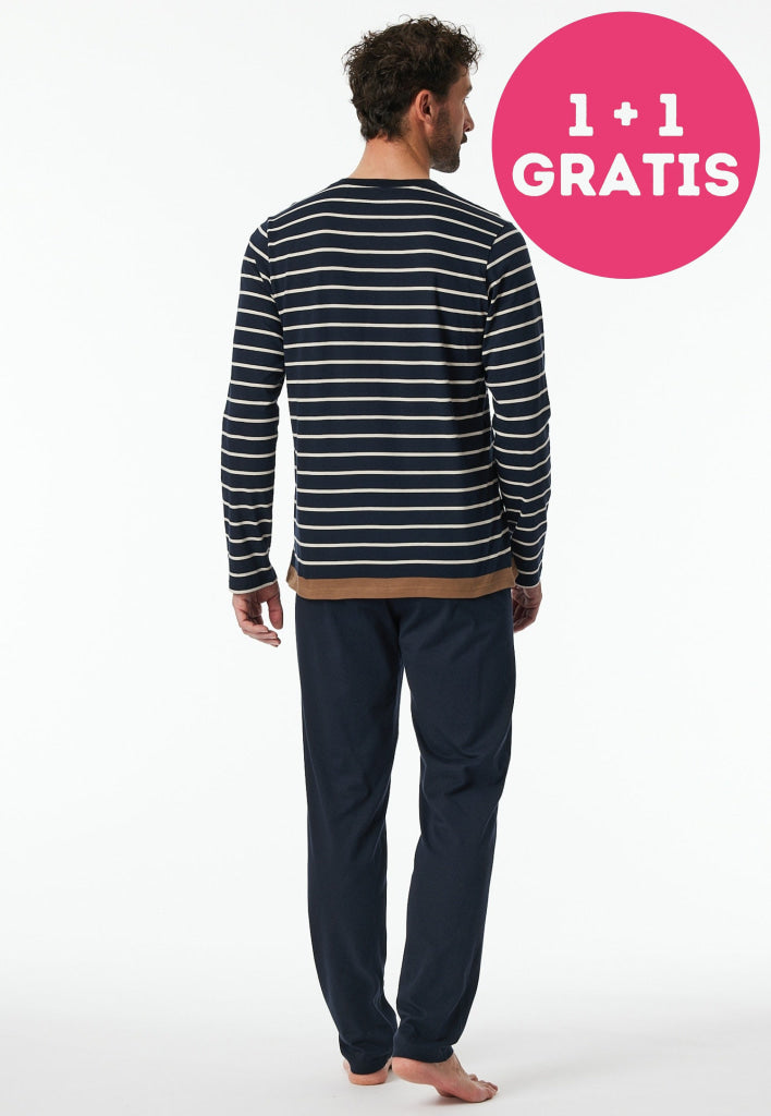 Schiesser Pyjama lang 181928 804 nachtblauw