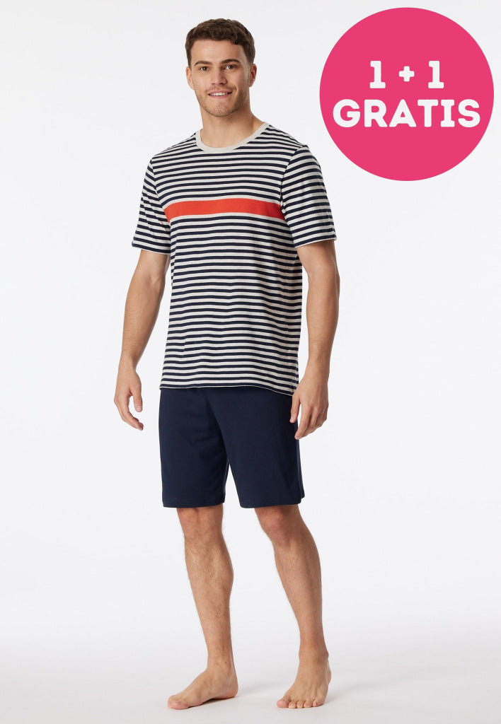 Schiesser Pyjamaset Korte Mouw + Broek 181165 526 Grapefruit 48