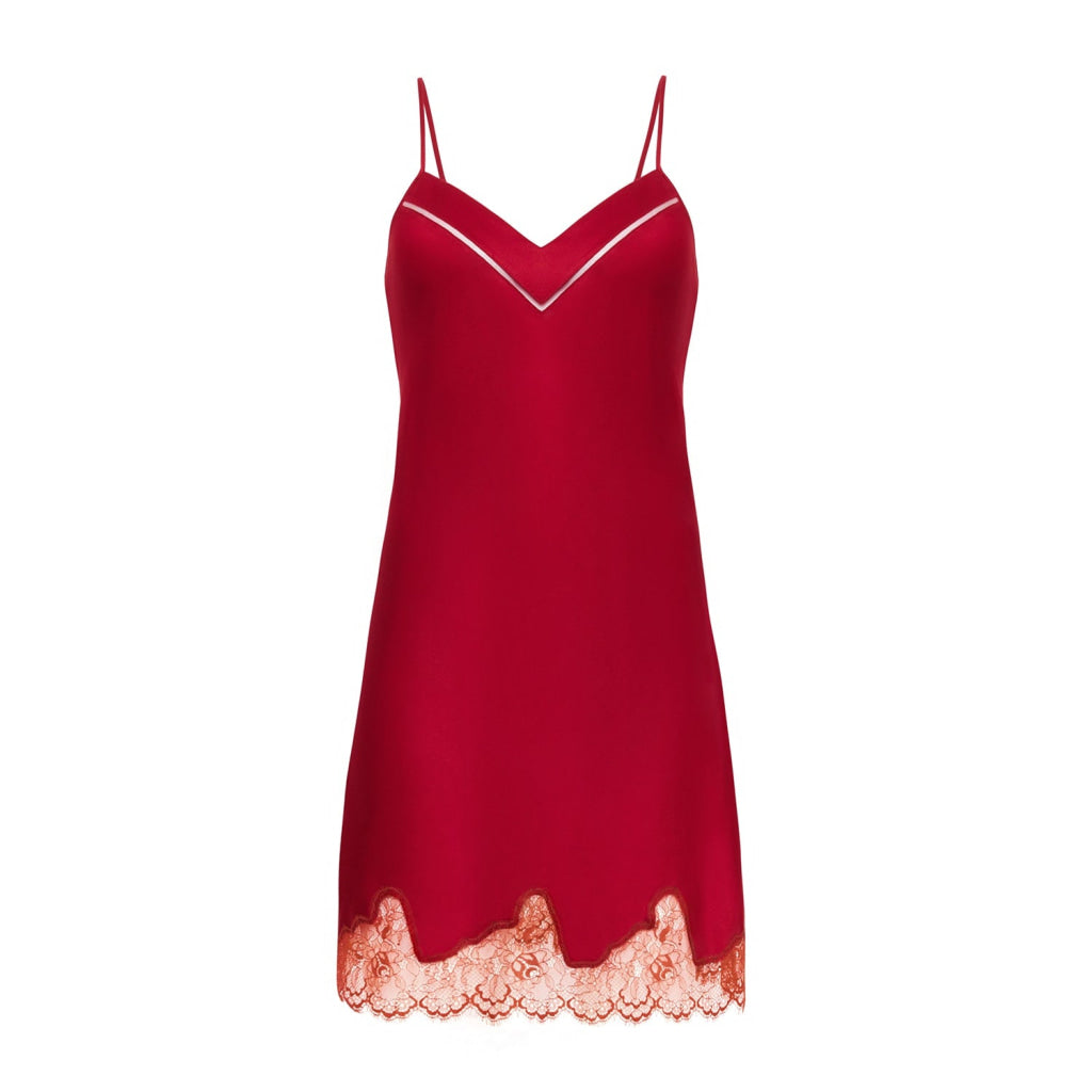 Simone Pérèle Nocturne Nachtkleed Spagettibandje 17F940 435 Tango Rood