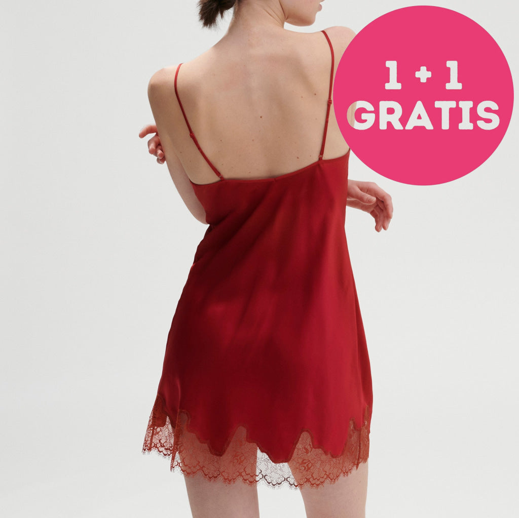 Simone Pérèle Nocturne Nachtkleed Spagettibandje 17F940 435 Tango Rood