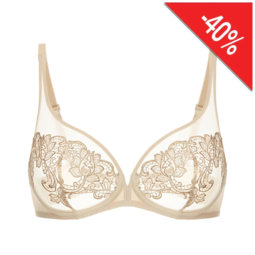Simone Pérèle Saga Beugelbh Opgaande Naad Diepe Decolleté 15C319 054 Beige Topaze 70 / C